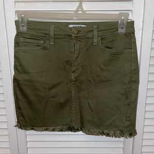 Olive green mini skirt